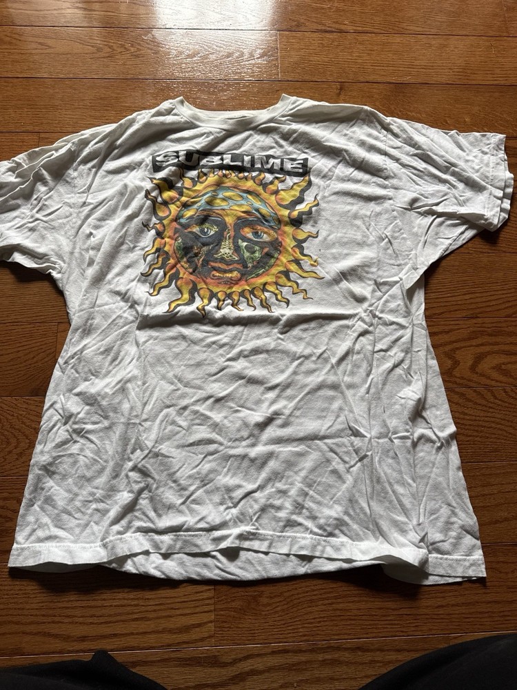 Sublime Men's White Cotton Graphic Crew Neck Short Sleeve Band T-Shirt M