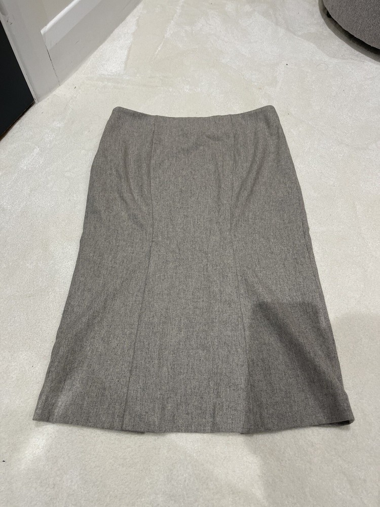 TOPSHOP Grey Wool Blend Pencil Skirt Size 10 Brand New
