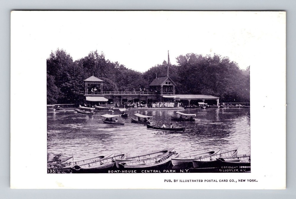 New York City NY, Boat House, Central Park, Souvenir, Vintage Postcard