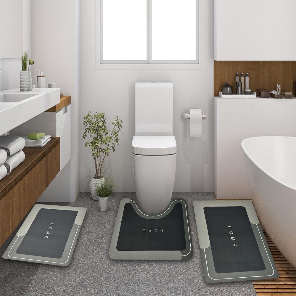 UGRASEA Modern Non-Slip Magic Mat Bathroom Rug Set 3 Piece