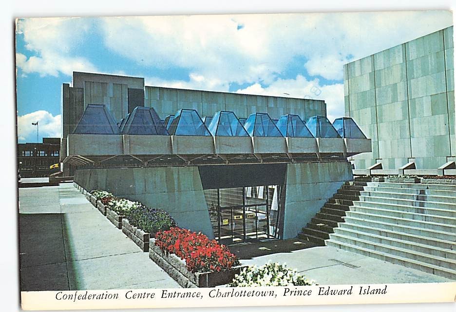 Postcard Confederation Centre Entrance Charlottetown Prince Edward Island Canada