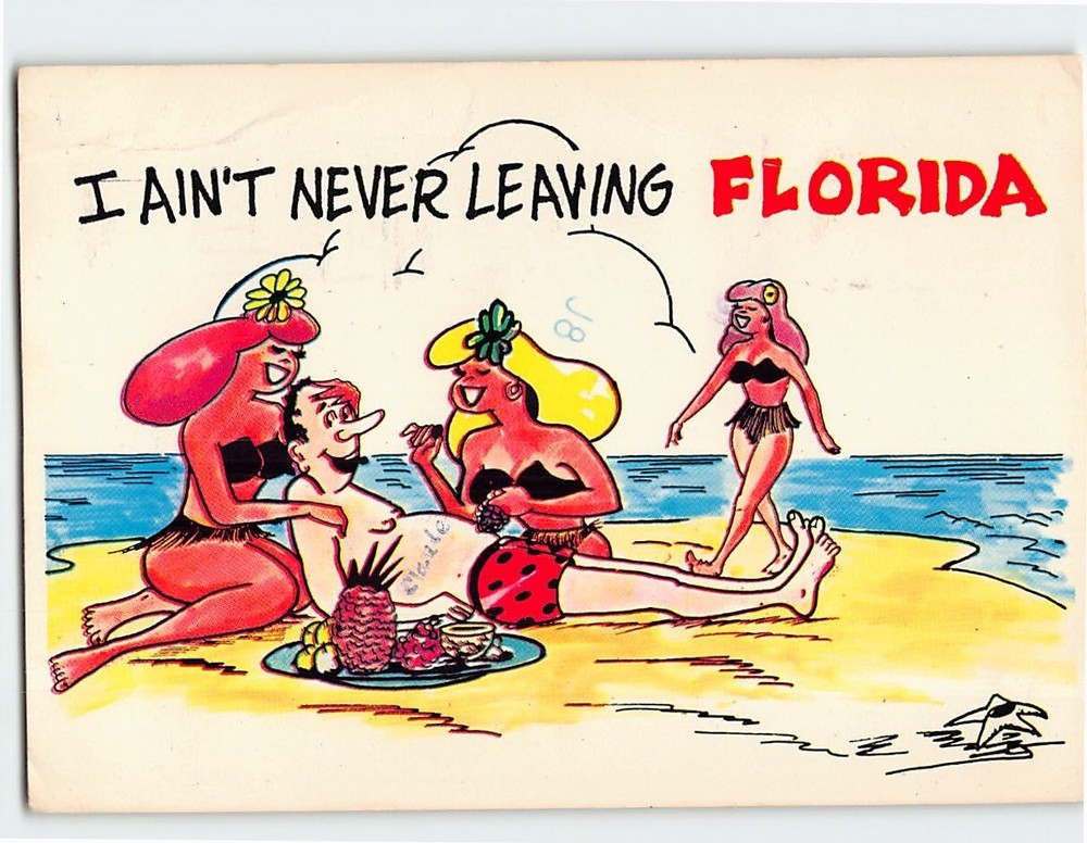 Postcard I Ain't Never Leaving Florida Comic Humor Card