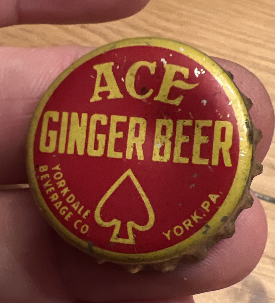 ACE Ginger Beer Soda Cork Cap Vintage York PA Collectible-image
