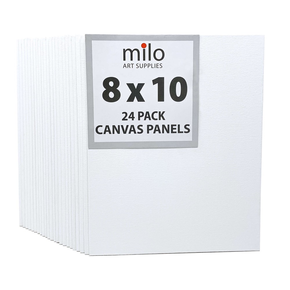 milo Canvas Panel Boards for Painting | 8x10 inches | 24 Pack