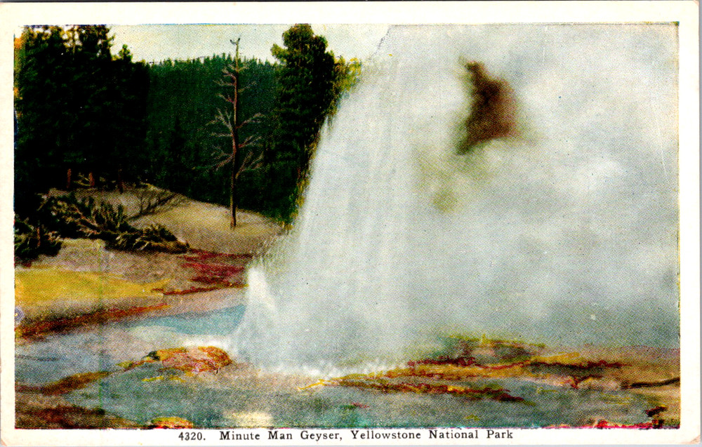 Vintage Postcard Minute Man Geyser Yellowstone National Park