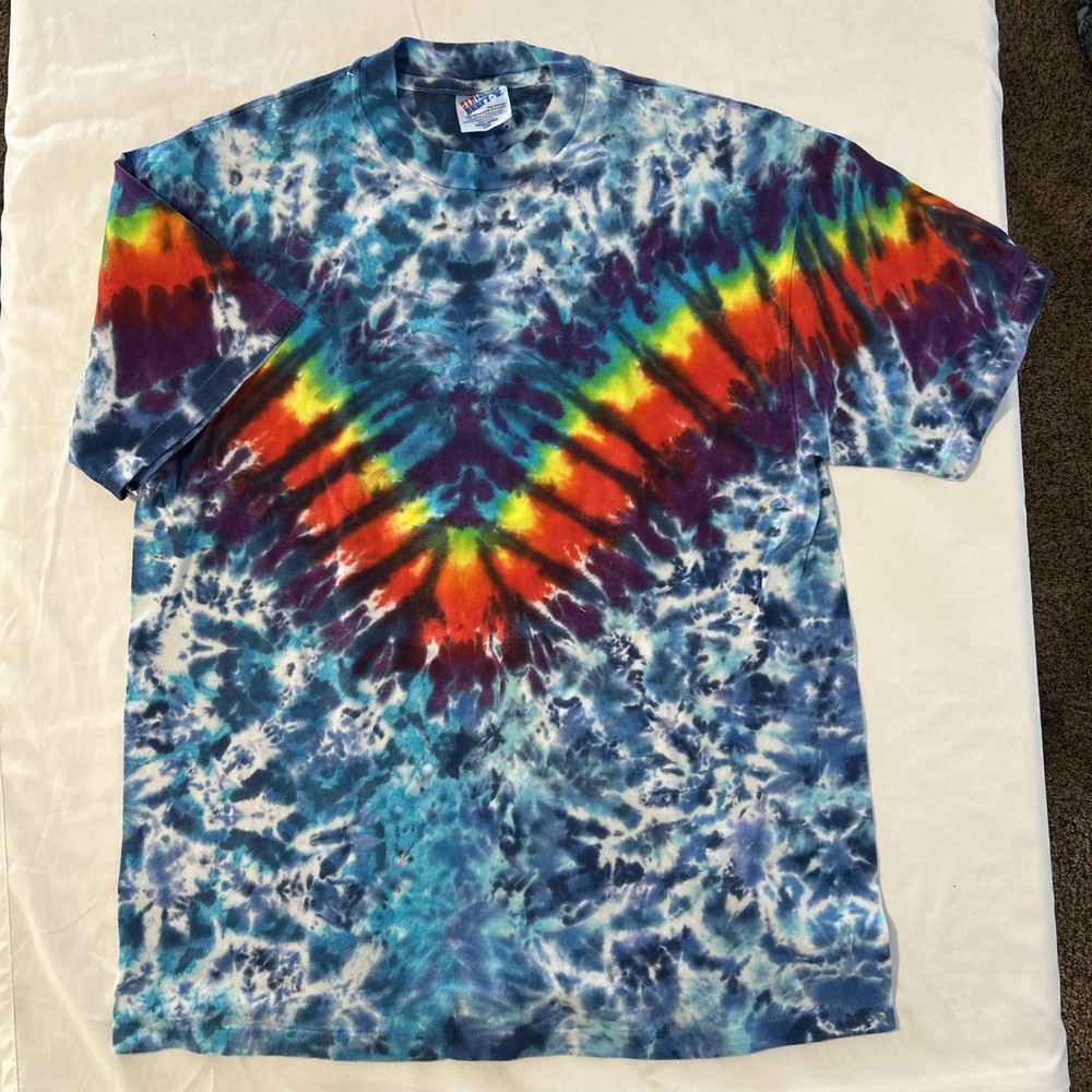 Vintage Hanes Beefy-T Single Stitch Tie Dye Men’s Size L Made In USA