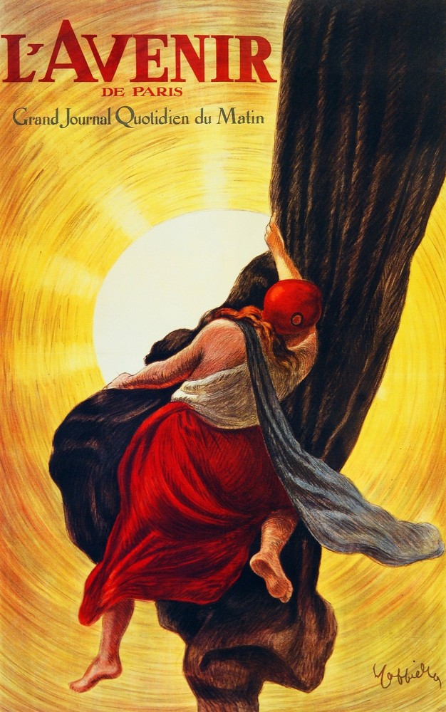 Decorative Poster. Fine Graphic Home Art Design. L'Avenir de Paris Ad. 2801