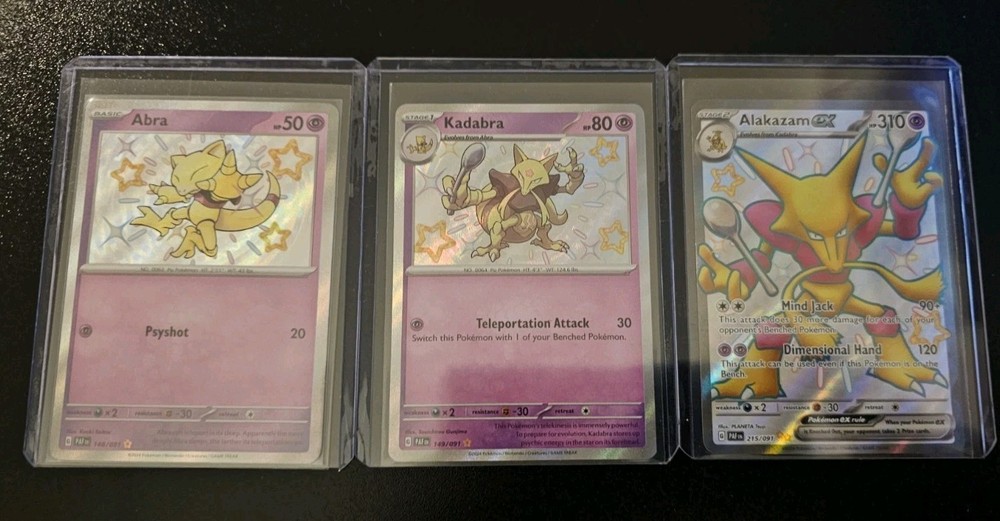 Abra & Kadabra & Alakazam ex Paldean Fates Shiny/Baby Rares POKEMON NM-image