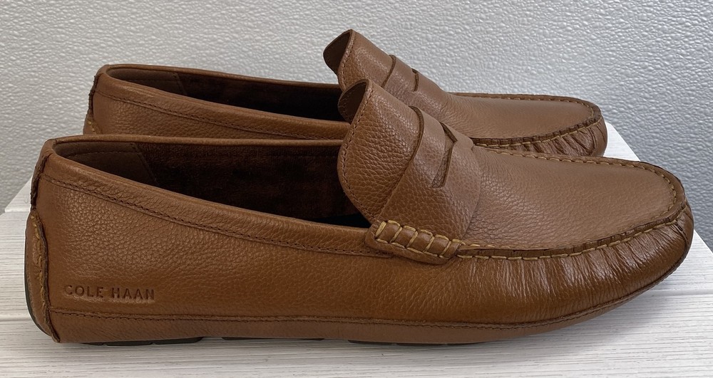 Cole Haan Wyatt Penny Driver Mens 12M British Tan Leather Casual Slip On Shoes