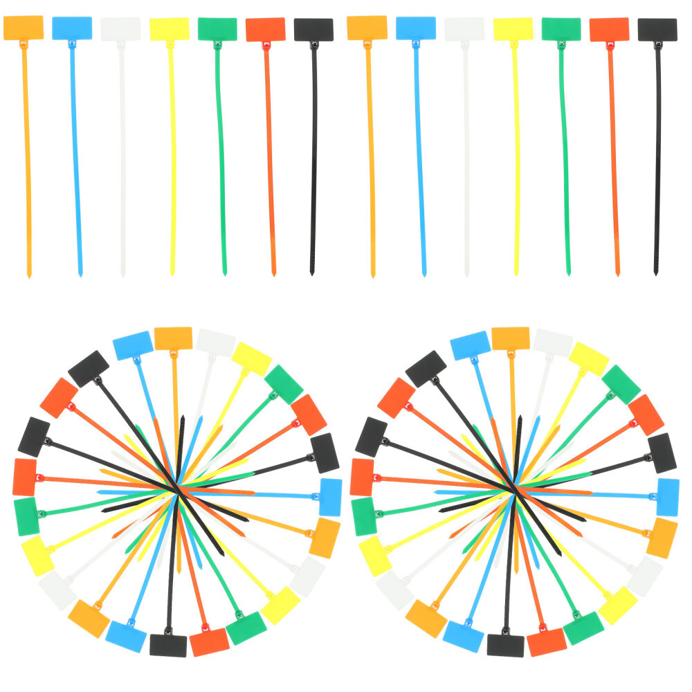 250 Pcs Double Sided Tape Labels Self-locking Zip Ties Cable