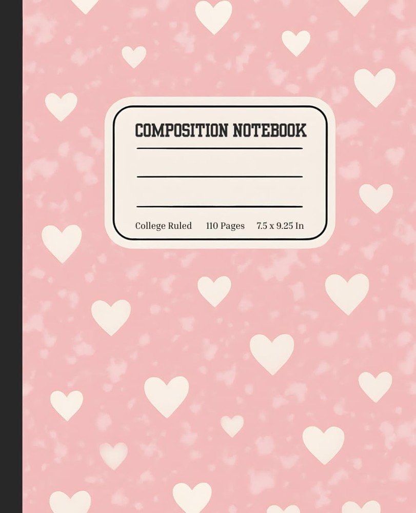 Pink Marble Hearts Composition Notebook College Ruled: Coquette Aesthetic Journa