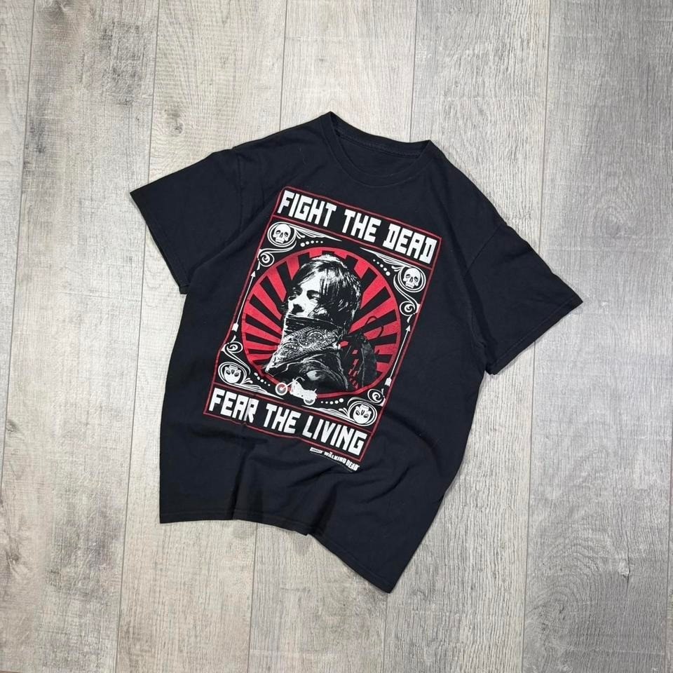 2010s horror AMC The Walking Dead Daryl Dixon zombie graphic T-shirt