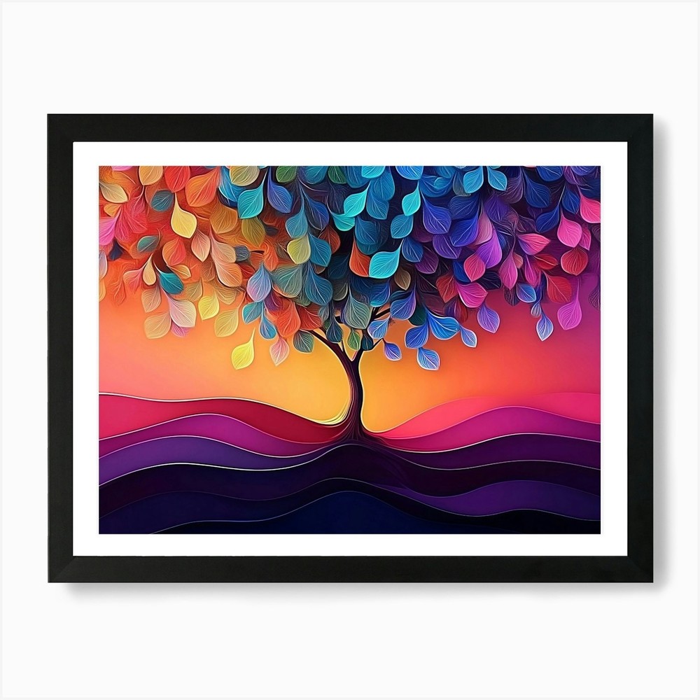 Tree of Life 239 Framed Art Print Canvas Wall Decor Picture  