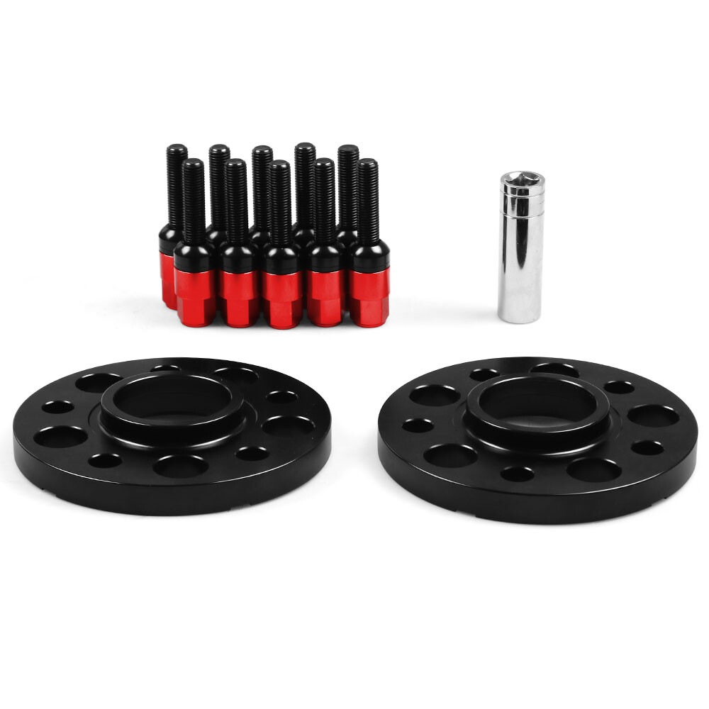 Hub Centric Billet Wheel Spacers Kit for Mercedes Benz with M12x1.5 Ball Bolts in Red Finish
