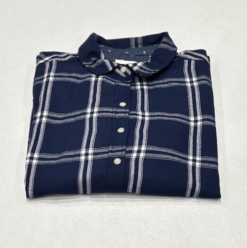Jachs Womens Blue Long Sleeve Button Up Blouse Size S