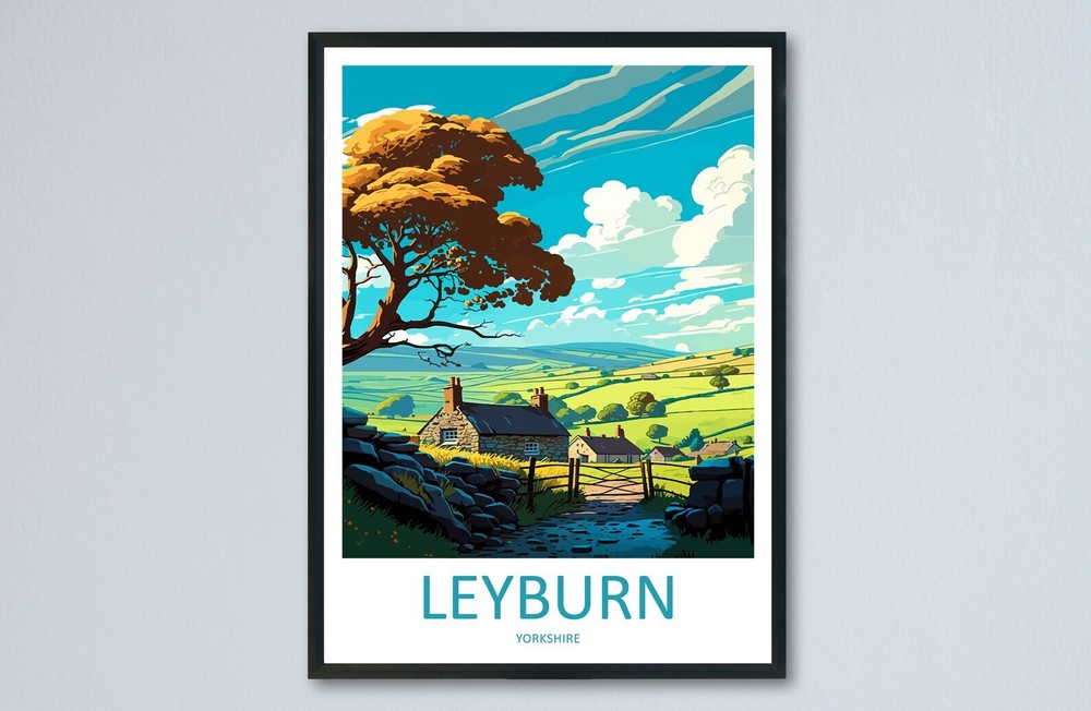 Leyburn Travel Print Wall Art Leyburn Wall Hanging Home Dcor Leyburn Gift Art