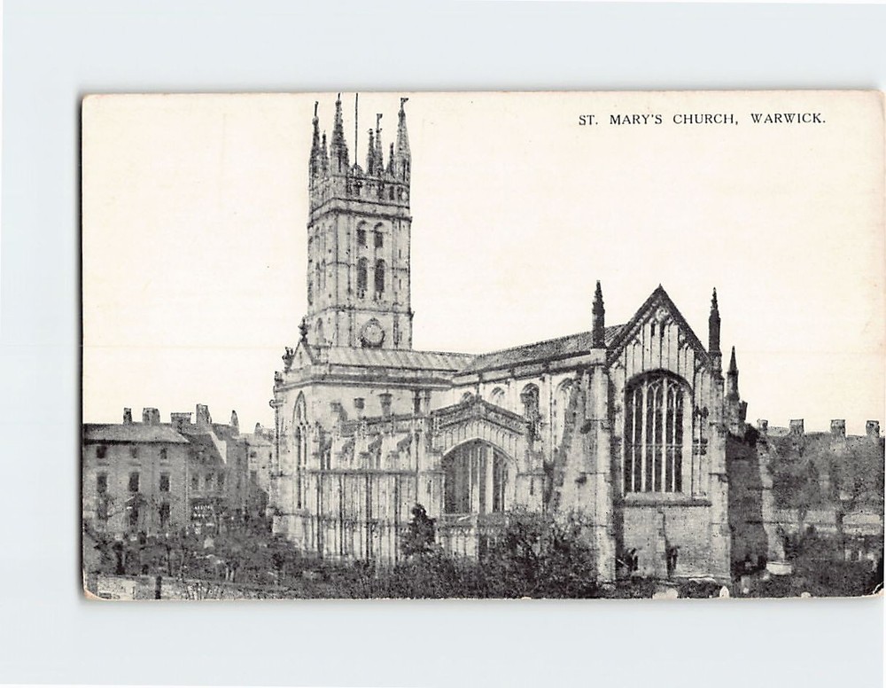Postcard St Mary's Church in Warwick England