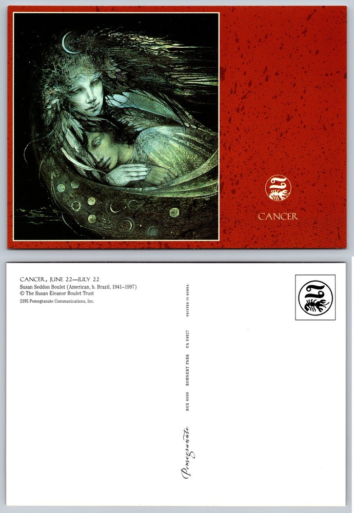 Continental Cancer Zodiac Art Postcard