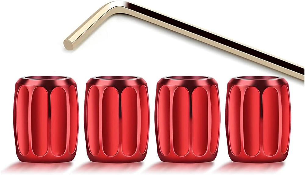 4PCS Metal Car Tire Valve Stem Caps, Brass Wheel Valve Covers, Auto Dustproof Ti