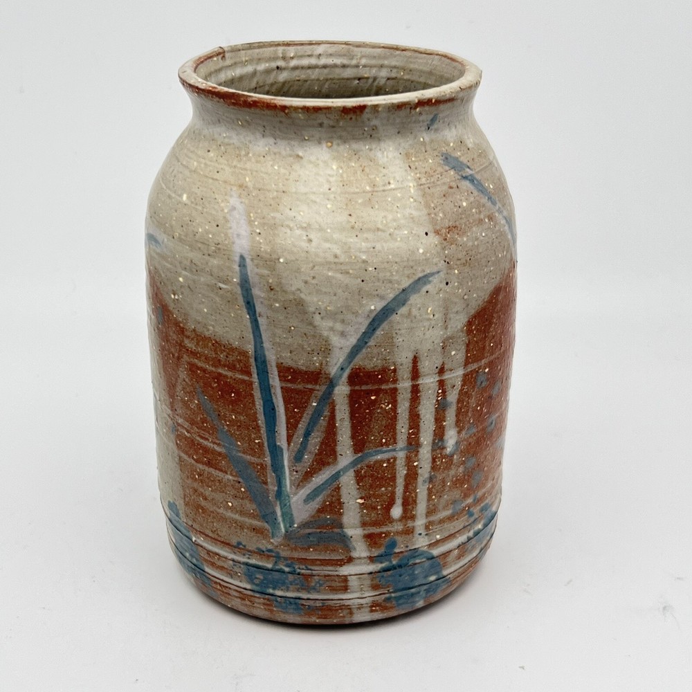 Studio Art Pottery Vase Signed Tarpley Drip Glaze Stoneware ￼5.75”Hx3.75”