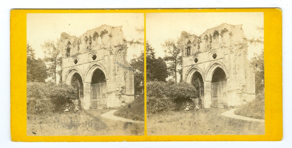 B2291~ SCOTLAND Early Sir Walter Scott Tomb Stereoview