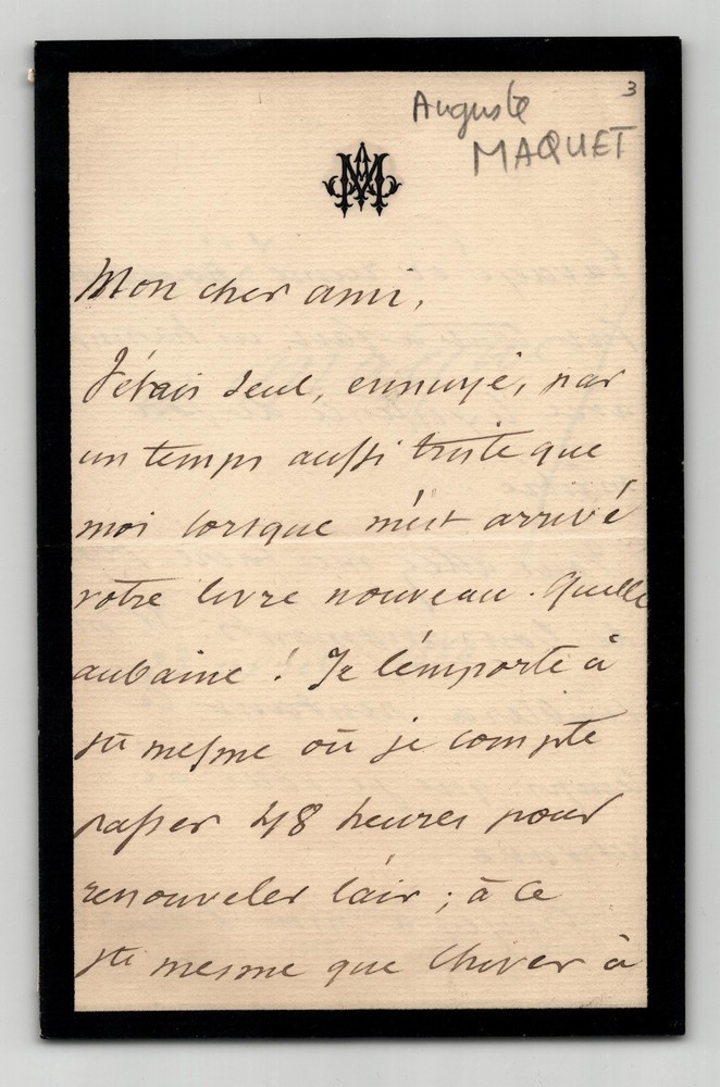 Auguste Maquet - Signed Autograph Letter 