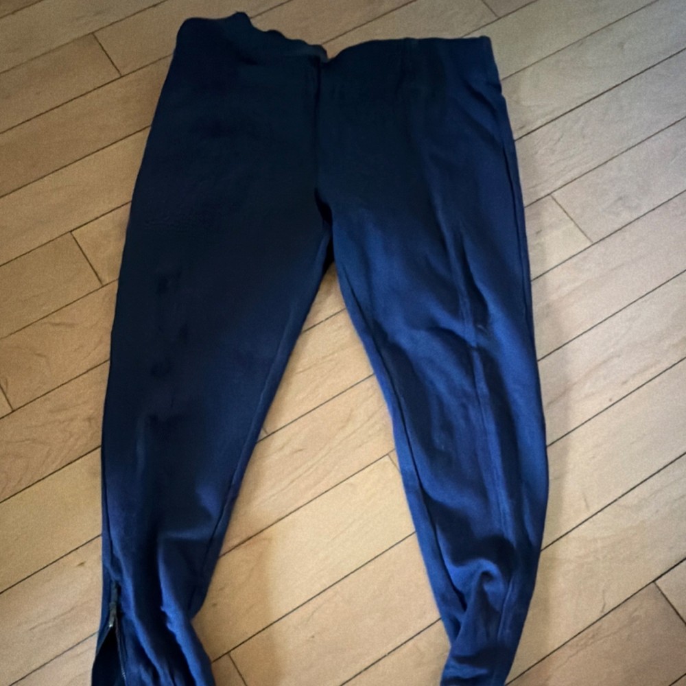 Navy Solid Women's Regular Ankle Leggings, Comfortable Stretch Knit Fit