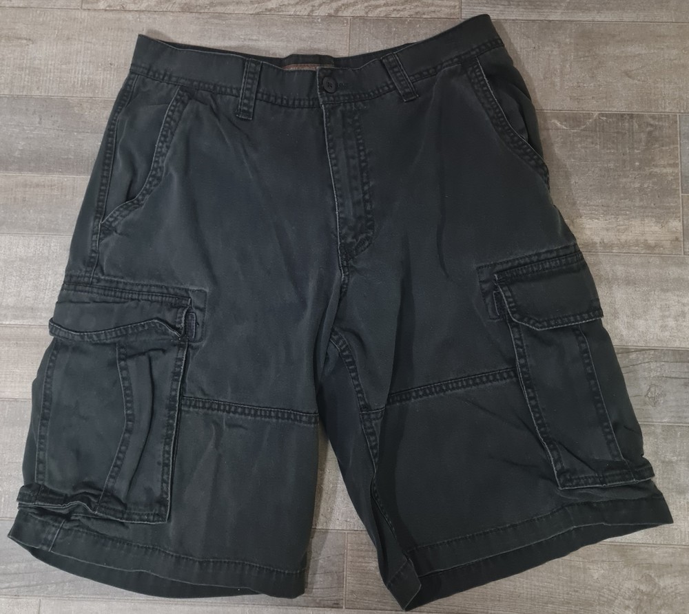 Vintage Y2K Old Navy Surplus Shorts Mens 32 Black Cargo Baggy Parachute Skater