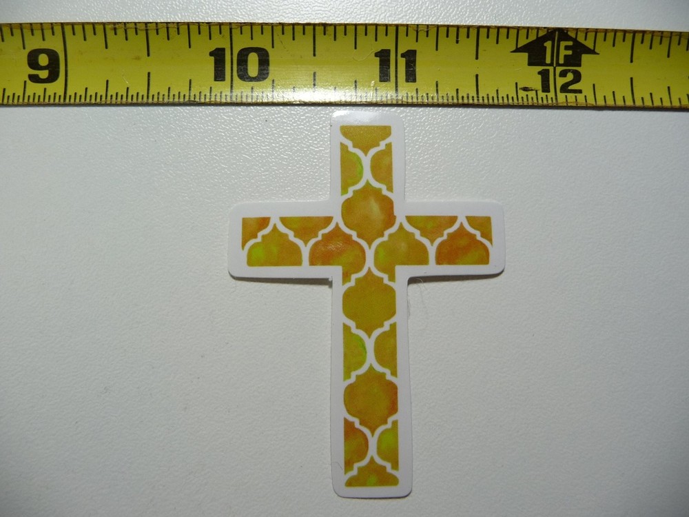 Cross decal sticker with stylish background for Christian faith