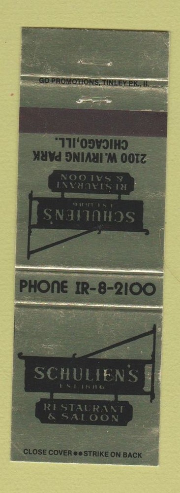 Matchbook Cover - Schulien's Restaurant Chicago IL