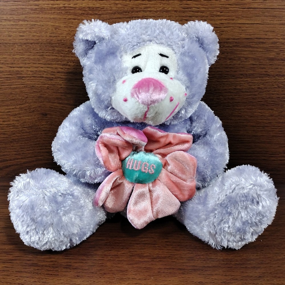 Dan Dee Hugs Bear Plush Holding Flower 9
