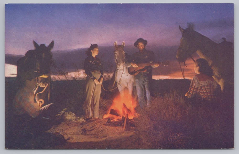Sunset Ride On The Desert~Usual Features For LV Hotel Guests~Kodachrome Vtg PC