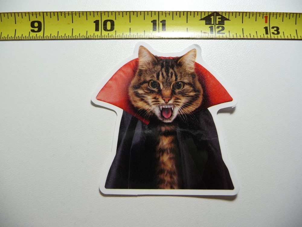 VAMPIRE CAT DECAL STICKER FELINE PET HOUSE KITTEN