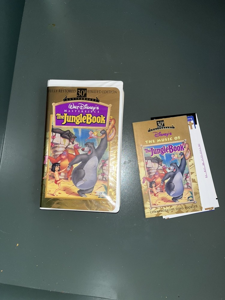 Disney's the Jungle Book 30th Anniversary Edition VHS Clamshell With All Inserts