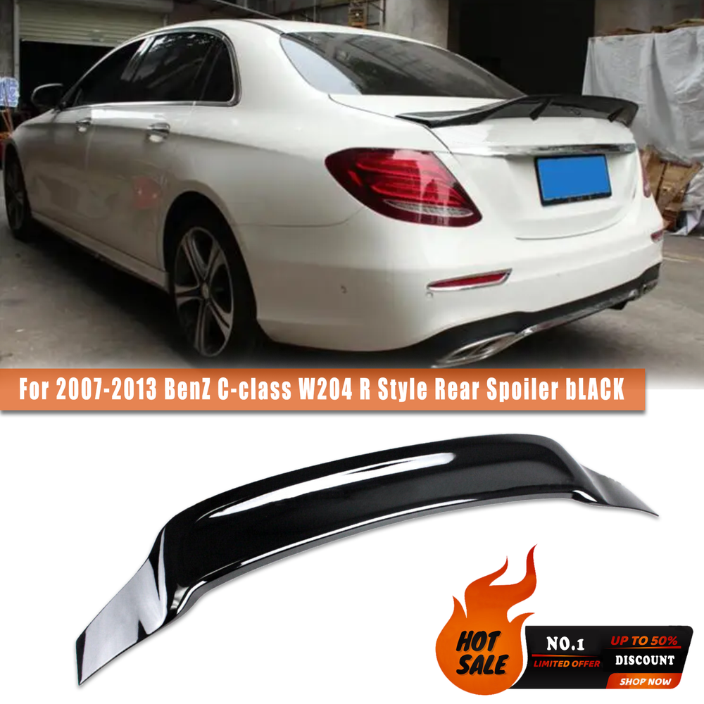2007-2013 Mercedes C-Class W204 R Style Glossy Black Rear Spoiler  