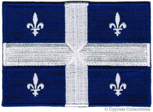 QUEBEC FLAG PATCH CANADA embroidered iron-on EMBLEM CANADIAN PROVINCE FRENCH QC