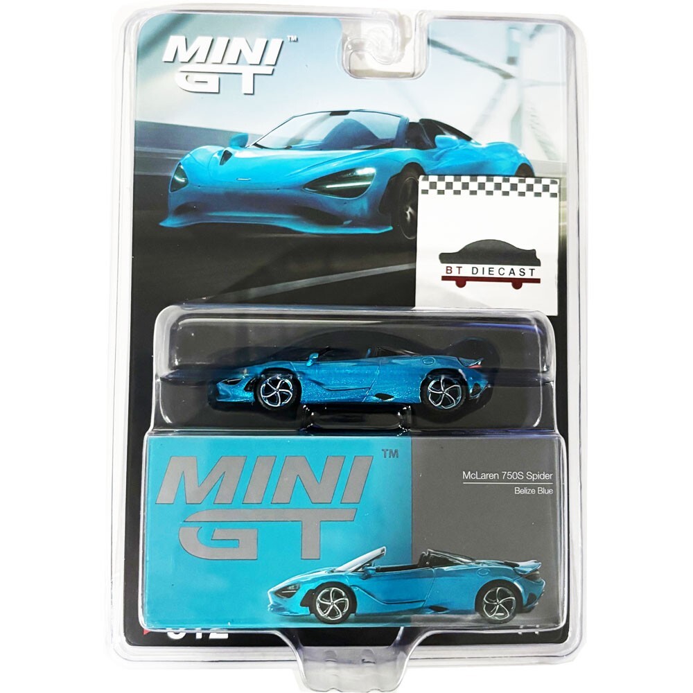 MINI GT MCLAREN 750S SPIDER 1/64 DIECAST MODEL CAR BELIZE BLUE MGT00812 Chase