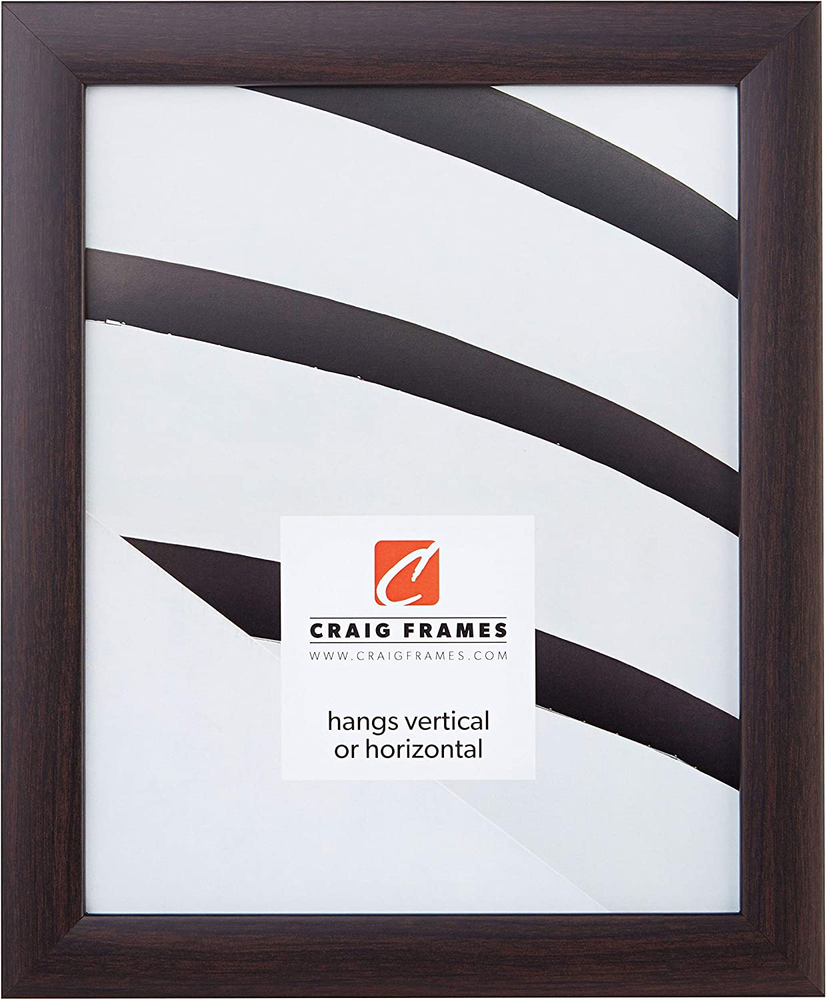 Contemporary 8.5x11 Brazilian Walnut Brown Picture Frame