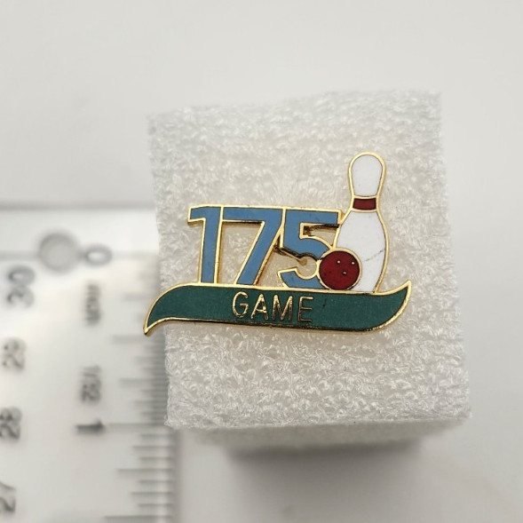 175 Game Bowling Collectible Enamel Pinback Lapel Pin Vintage Sports Memorabilia