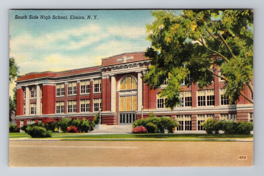 Elmira NY-New York, South Side High School, Antique, Vintage Souvenir Postcard