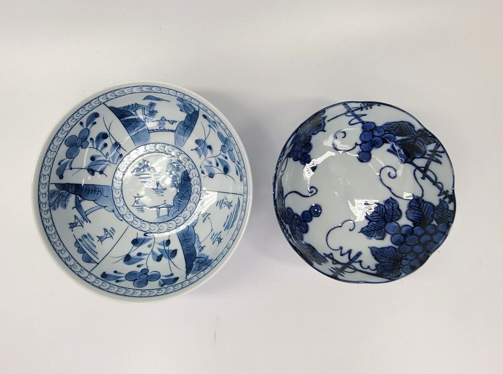 Vintage Andrea by Sadek China Bowl Set Blue and White Elegant