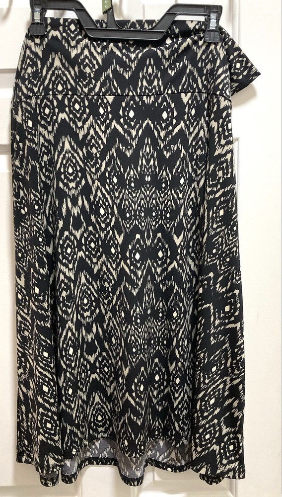 LulaRoe Azure Black and Tan Knee Length Skirt Women’s   Size 2XL