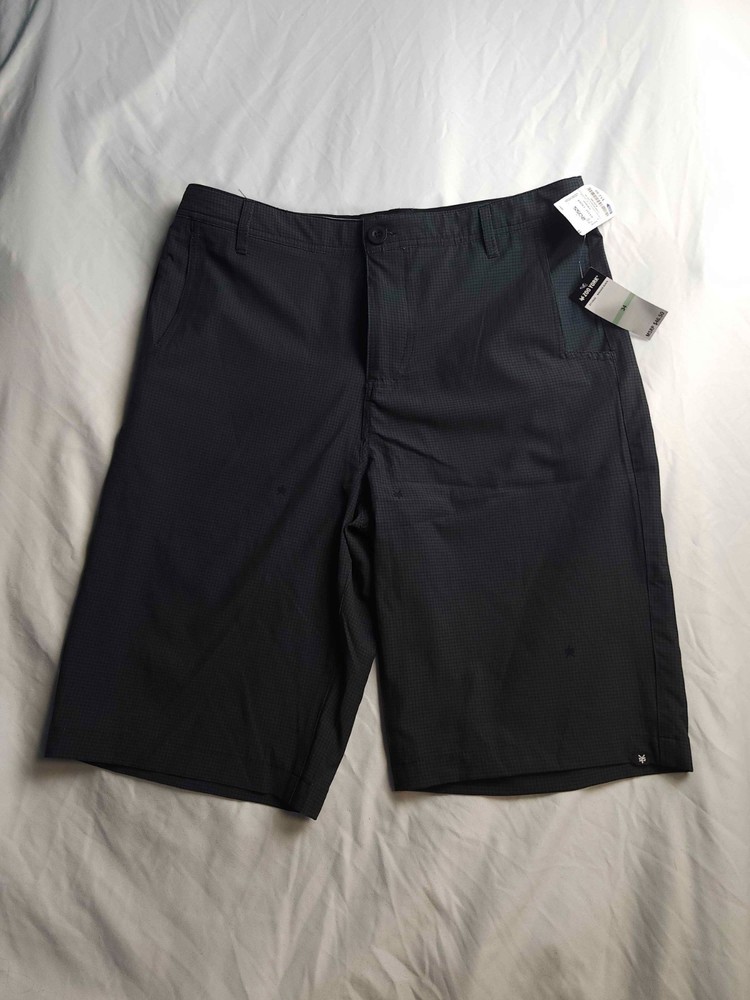 Zoo York Cargo Shorts Mens 34 Black Grid Check Grunge Streetwear Gorpcore Y2K