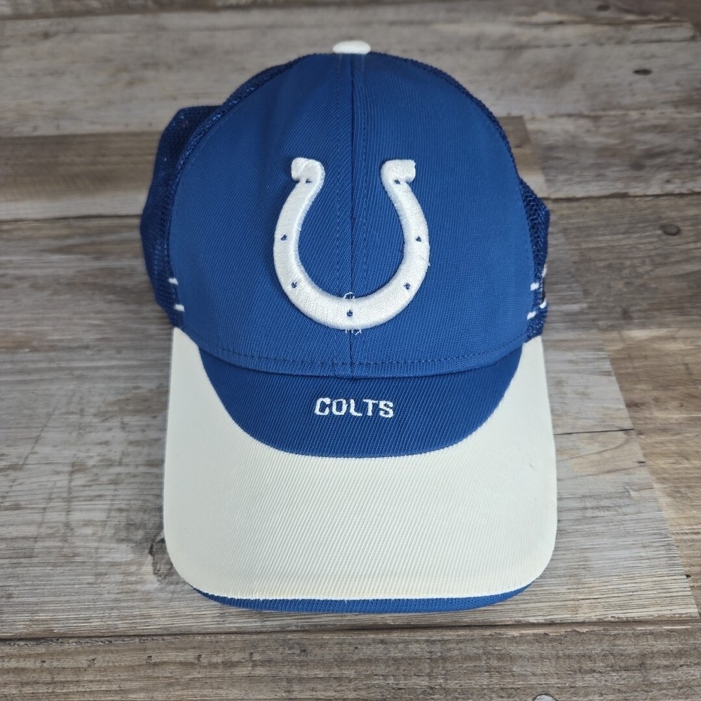 Indianapolis Colts Stretch Fitted NFL Cap by Reebok in Blue & White for Men
