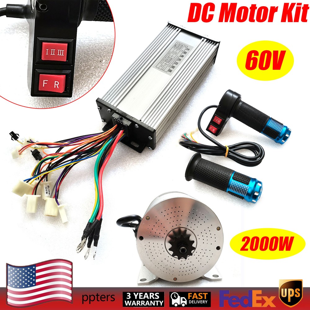 60V 2000W Brushless Motor Kit with Speed Controller for Go Kart Conversion