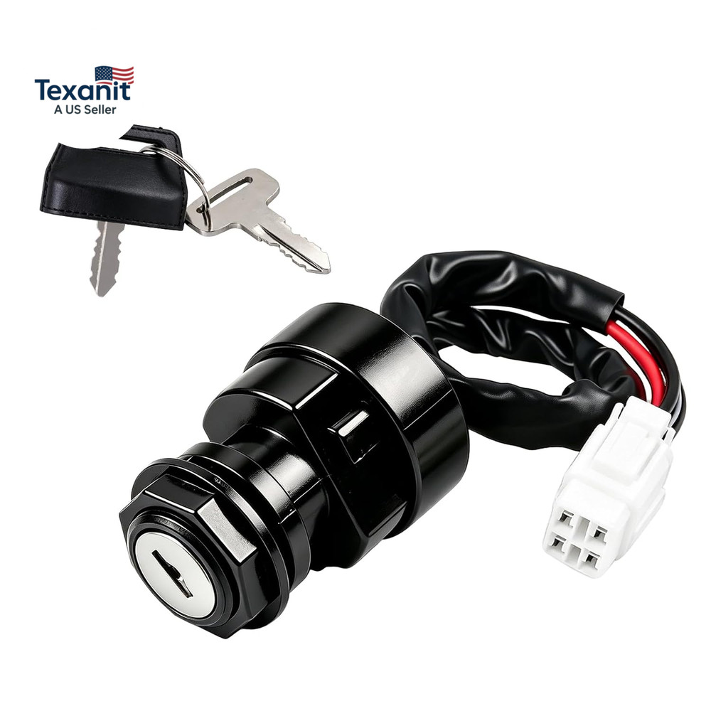 4 Pin Ignition Key Switch with 2 Keys for Yamaha Wolverine Grizzly Kodiak YFZ450