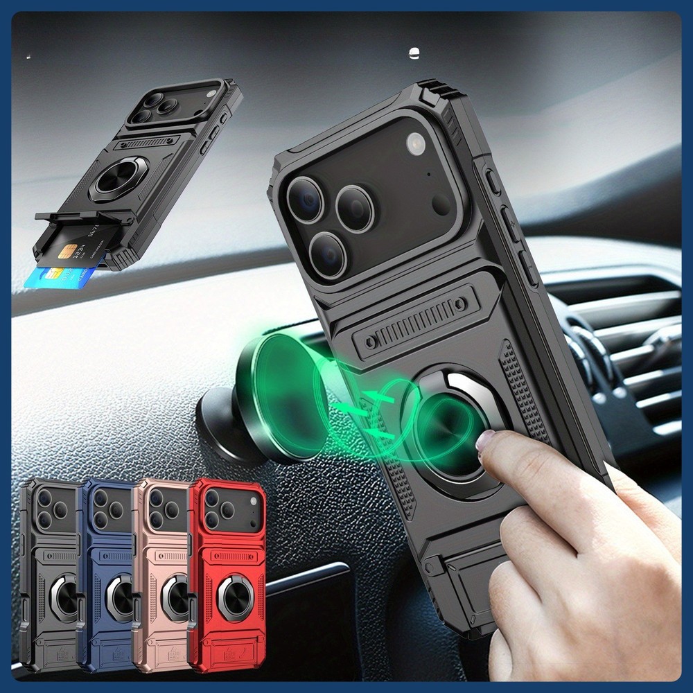 360° Rotating Ring Case For iPhone 17 Pro/Pro Max- Military Armor With Kickstand
