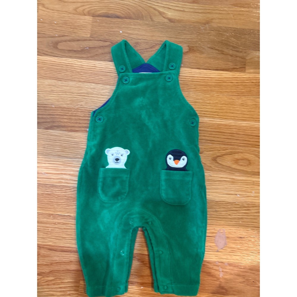 Baby Boden Green Corduroy Polar Bear Penguin Overalls Dungarees 3-6M 68cm