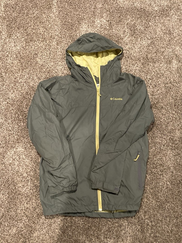 Green And Yellow Columbia Sportswear Rain Jacket Men’s Used Size XL