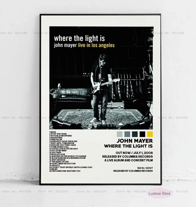 John Poster Mayer Where the Light Is Music Album Cover Poster